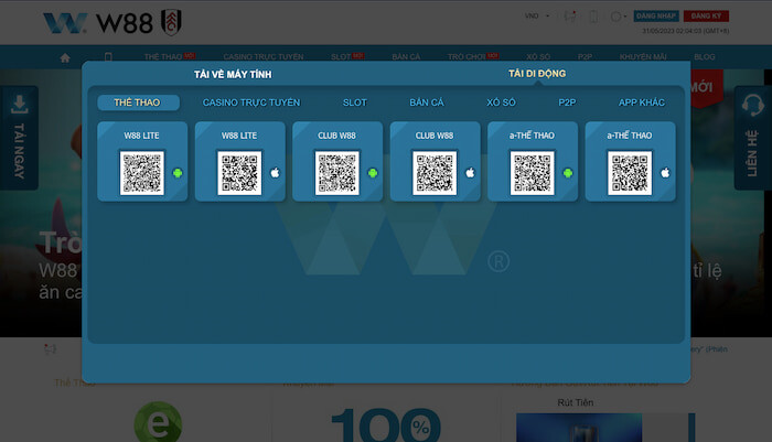 Tải app W88 mobile tiện lợi