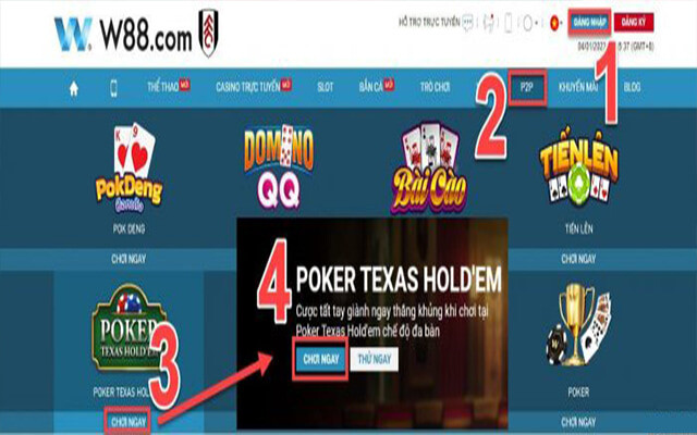 Cách chơi bài poker texas hold'em khá đơn giản